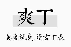 爽丁名字的寓意及含义