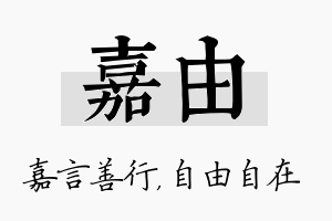 嘉由名字的寓意及含义