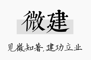 微建名字的寓意及含义