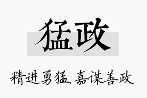 猛政名字的寓意及含义