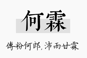 何霖名字的寓意及含义