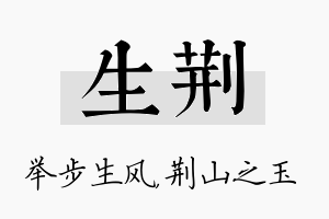 生荆名字的寓意及含义