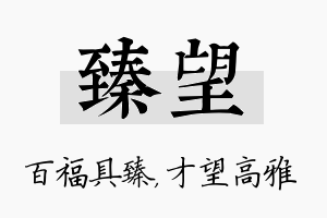 臻望名字的寓意及含义