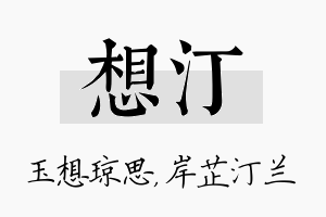 想汀名字的寓意及含义