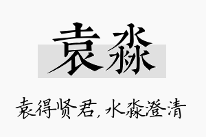 袁淼名字的寓意及含义