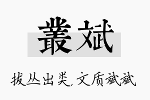 丛斌名字的寓意及含义