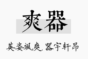 爽器名字的寓意及含义