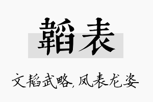 韬表名字的寓意及含义