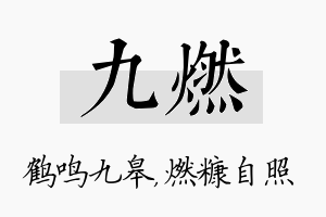 九燃名字的寓意及含义