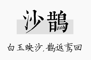 沙鹊名字的寓意及含义