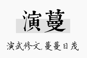 演蔓名字的寓意及含义