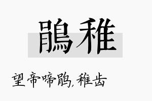 鹃稚名字的寓意及含义