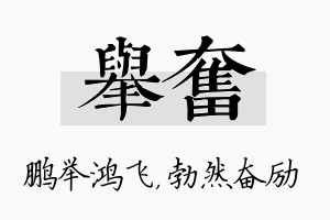 举奋名字的寓意及含义