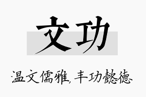 文功名字的寓意及含义