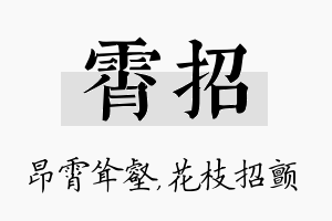 霄招名字的寓意及含义