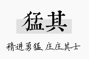 猛其名字的寓意及含义