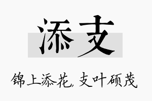 添支名字的寓意及含义