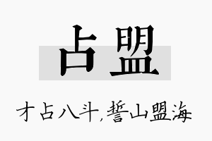 占盟名字的寓意及含义