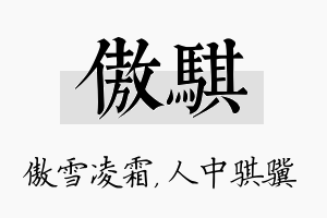 傲骐名字的寓意及含义