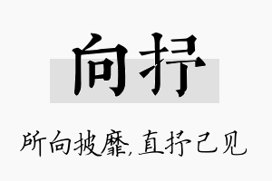 向抒名字的寓意及含义