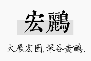 宏鹂名字的寓意及含义