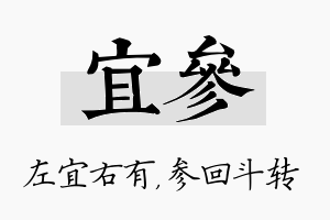 宜参名字的寓意及含义