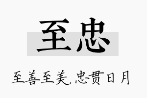 至忠名字的寓意及含义