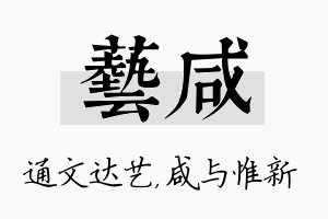 艺咸名字的寓意及含义