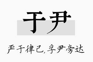 于尹名字的寓意及含义