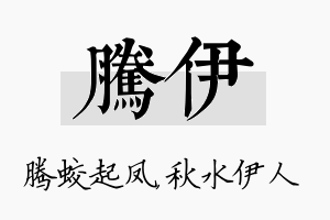 腾伊名字的寓意及含义