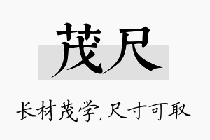 茂尺名字的寓意及含义