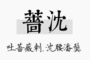 蔷沈名字的寓意及含义