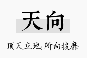 天向名字的寓意及含义