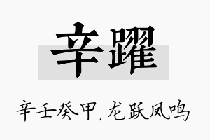 辛跃名字的寓意及含义