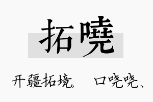 拓哓名字的寓意及含义