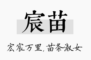 宸苗名字的寓意及含义