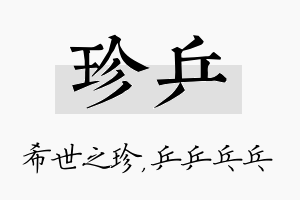 珍乒名字的寓意及含义