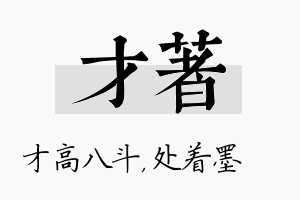 才着名字的寓意及含义