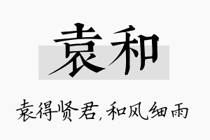 袁和名字的寓意及含义