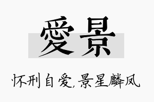 爱景名字的寓意及含义