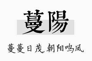 蔓阳名字的寓意及含义