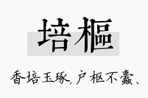 培枢名字的寓意及含义