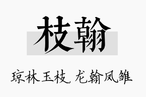 枝翰名字的寓意及含义