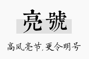 亮号名字的寓意及含义