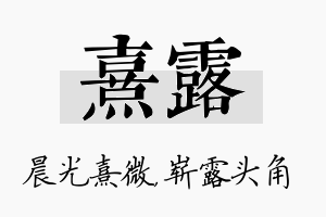 熹露名字的寓意及含义