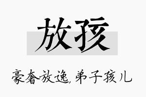 放孩名字的寓意及含义