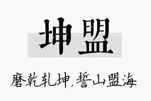 坤盟名字的寓意及含义