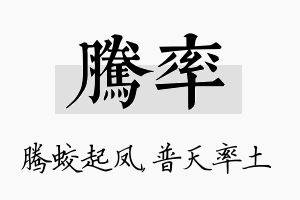 腾率名字的寓意及含义