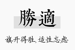 胜适名字的寓意及含义