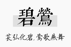 碧莺名字的寓意及含义